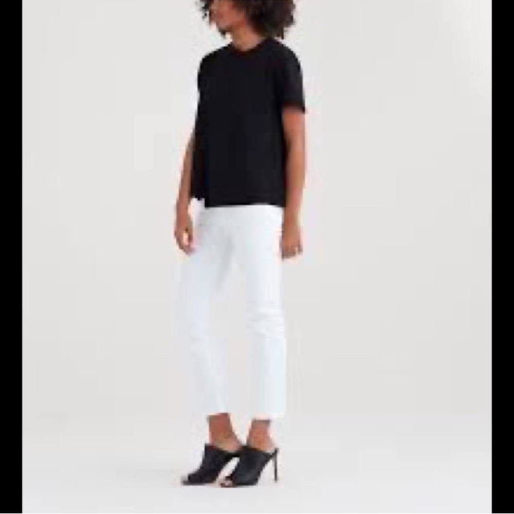 7 For All Mankind KIMMIE CROP straight leg jeans IN CLEAN WHITE